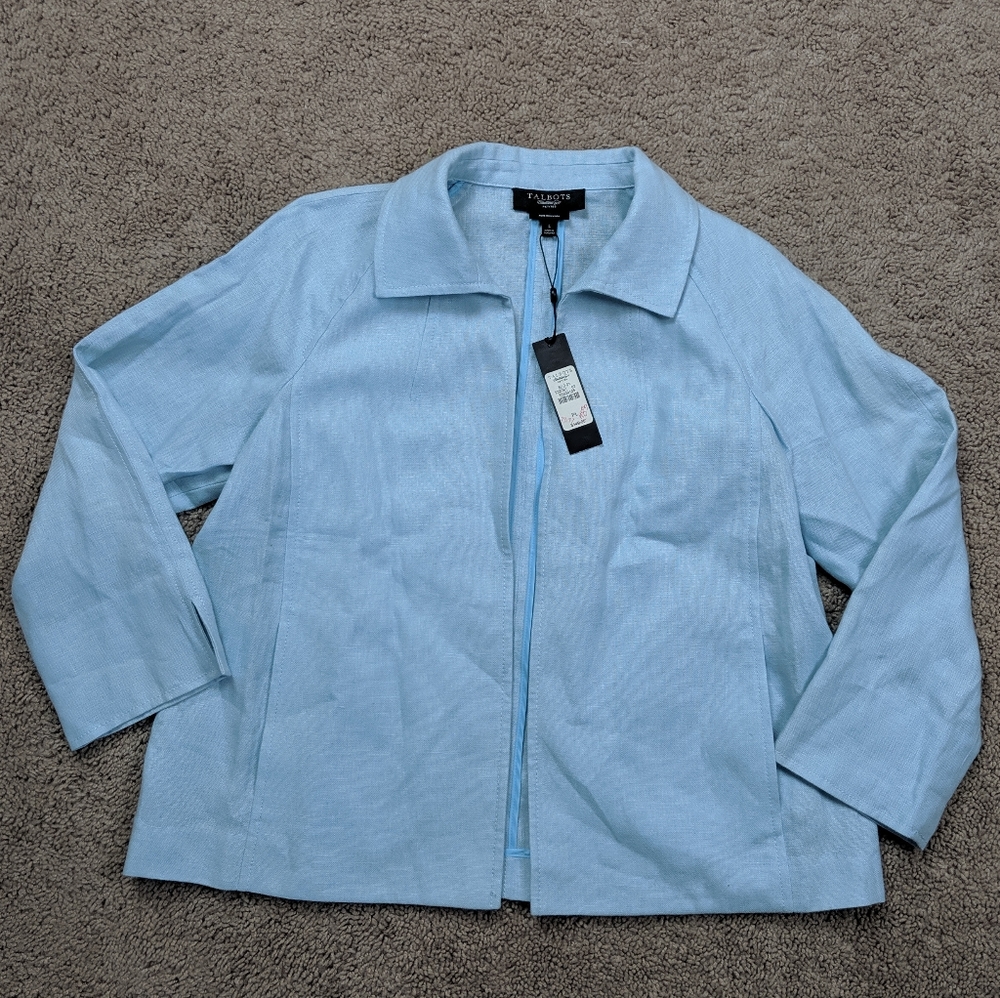 Talbotsn100% linen Open Blazer